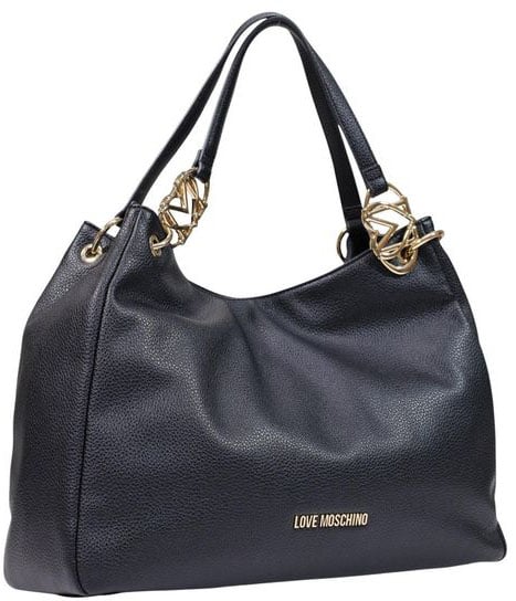Love Moschino Black Polyethylene Handbag Zwart