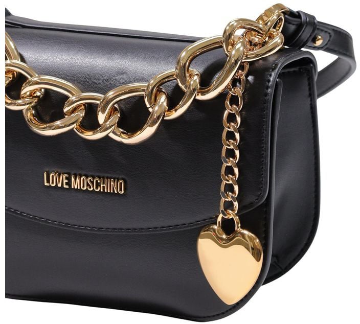Love Moschino Black Polyester Handbag Zwart