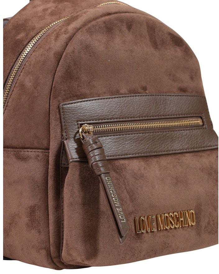 Love Moschino Brown Polyester Backpack Bruin