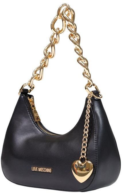 Love Moschino Black Polyester Handbag Zwart
