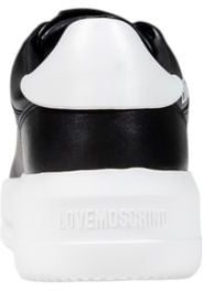 Love Moschino Black And White Synthetic Chunky Sneakers Zwart