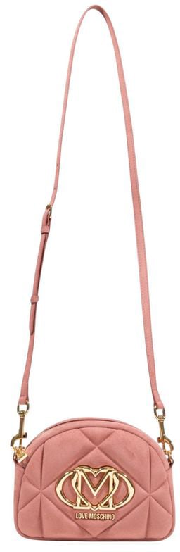 Love Moschino Pink Suede Leather Handbag Roze