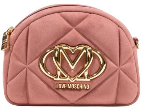 Love Moschino Pink Suede Leather Handbag Roze