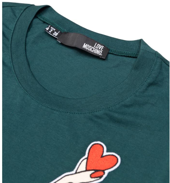 Love Moschino Black Cotton T-Shirt Blauw