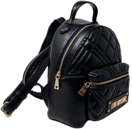 Love Moschino Love Moschino Black Polyethylene Backpack Zwart