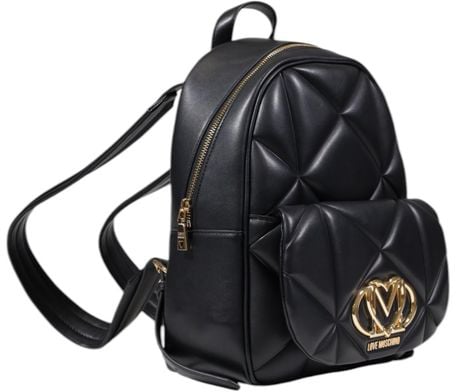 Love Moschino Love Moschino Black Polyethylene Backpack Zwart