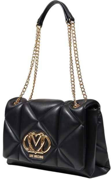 Love Moschino Love Moschino Black Polyethylene Handbag Zwart