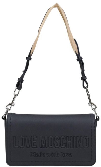 Love Moschino Love Moschino Black Polyethylene Handbag Zwart
