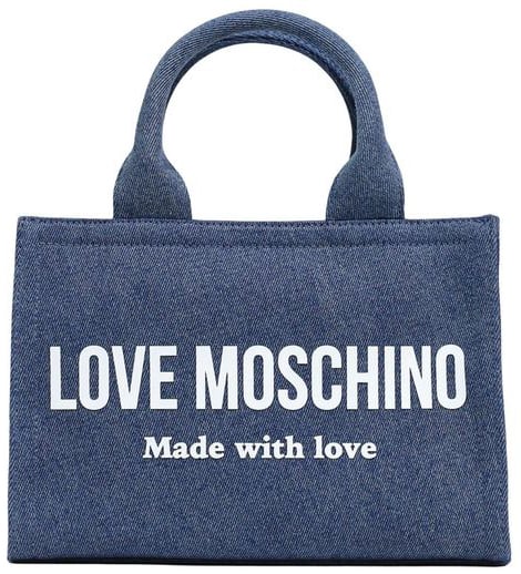 Love Moschino Love Moschino Blue Cotton Handbag Blauw