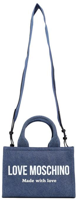 Love Moschino Love Moschino Blue Cotton Handbag Blauw