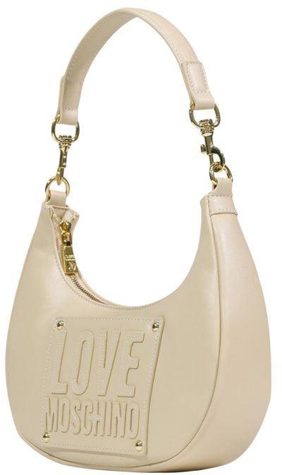 Love Moschino Love Moschino Cream Polyethylene Handbag Roze