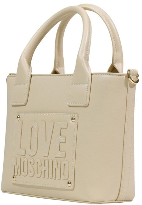 Love Moschino Cream Polyethylene Handbag Beige