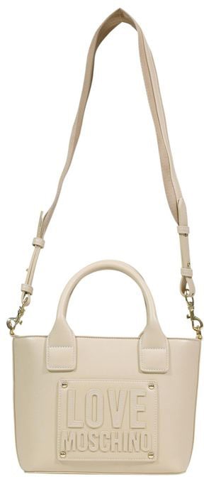 Love Moschino Cream Polyethylene Handbag Beige