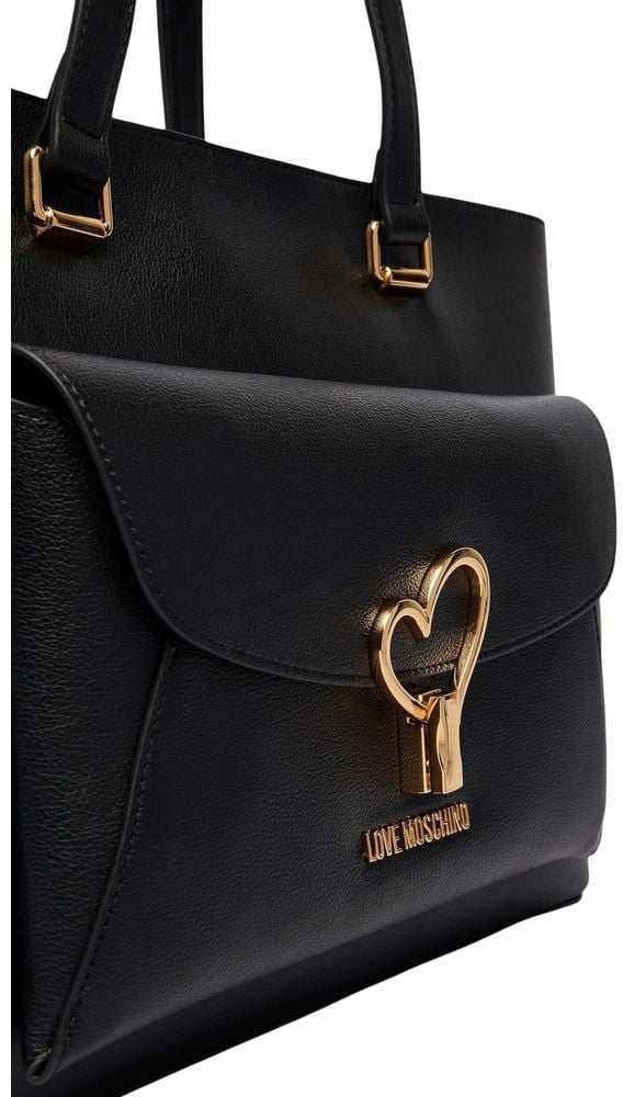 Love Moschino Love Moschino Black Polyethylene Handbag Zwart