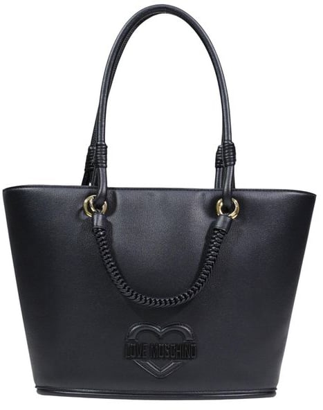 Love Moschino Love Moschino Black Polyethylene Handbag Zwart