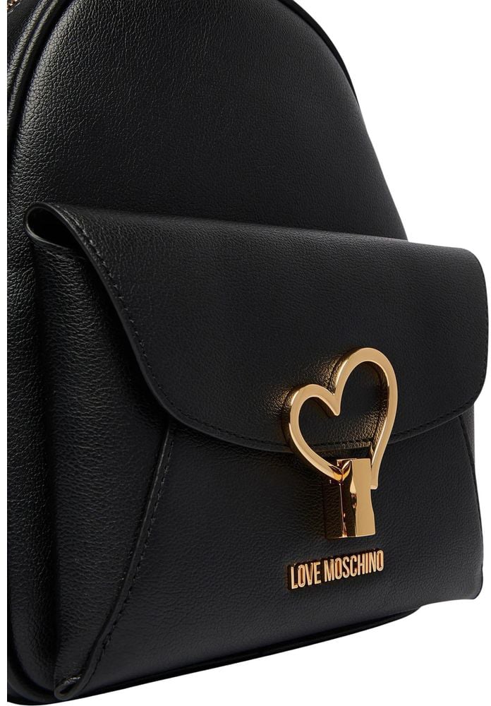Love Moschino Love Moschino Black Polyethylene Backpack Zwart
