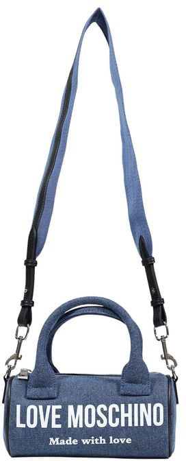 Love Moschino Love Moschino Blue Cotton Handbag Blauw