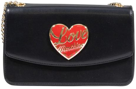 Love Moschino Love Moschino Black Polyethylene Handbag Zwart
