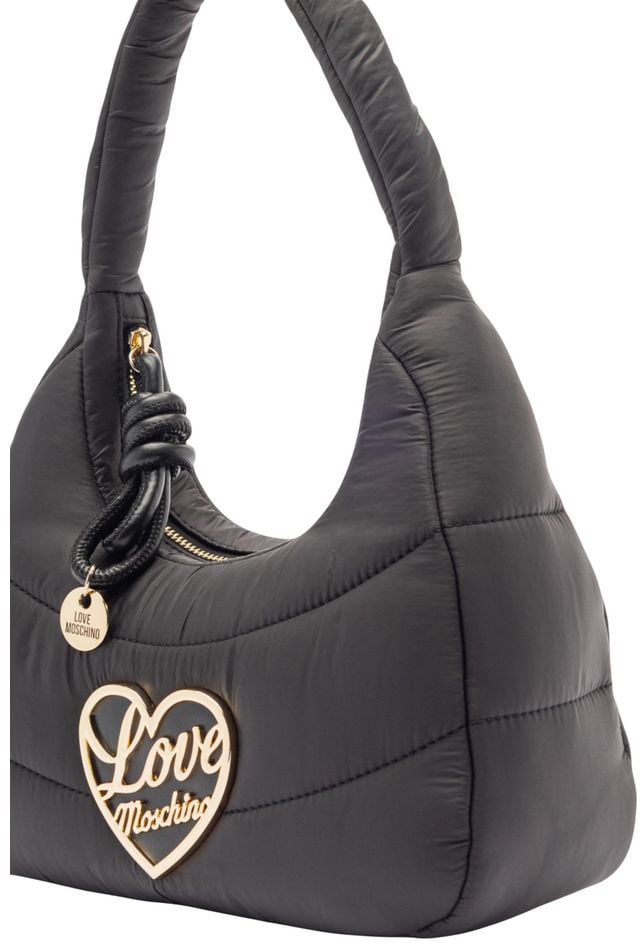 Love Moschino Love Moschino Black Nylon Handbag Zwart