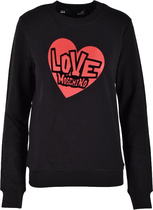 Love Moschino Black Cotton Sweatshirt Zwart