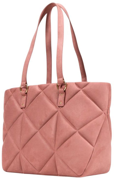 Love Moschino Love Moschino Pink Suede Leather Handbag Roze