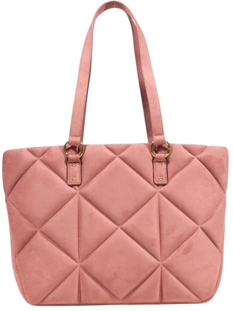 Love Moschino Love Moschino Pink Suede Leather Handbag Roze