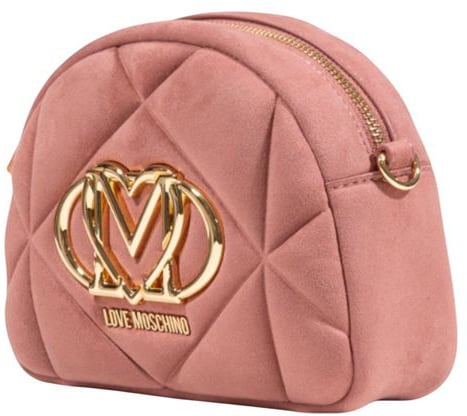Love Moschino Love Moschino Pink Suede Leather Handbag Roze