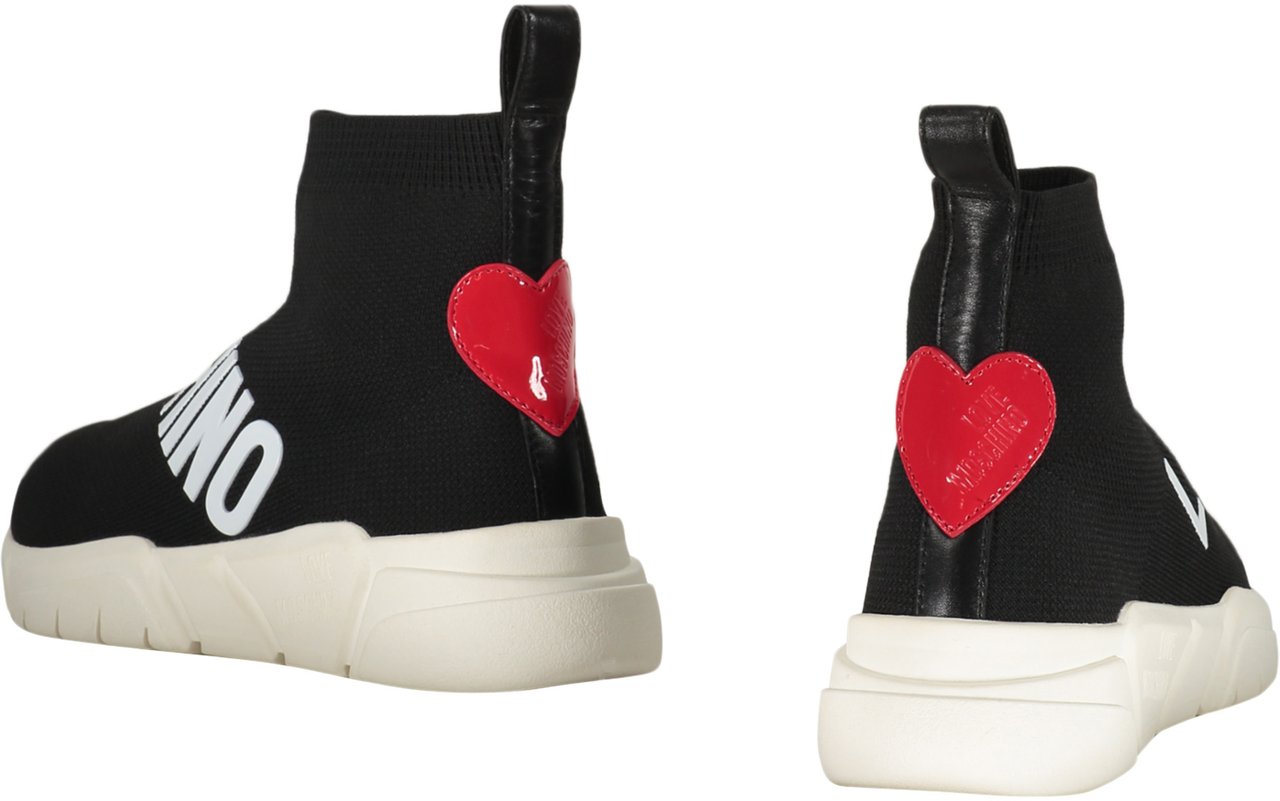 Love Moschino Knitted sock-style sneakers Zwart
