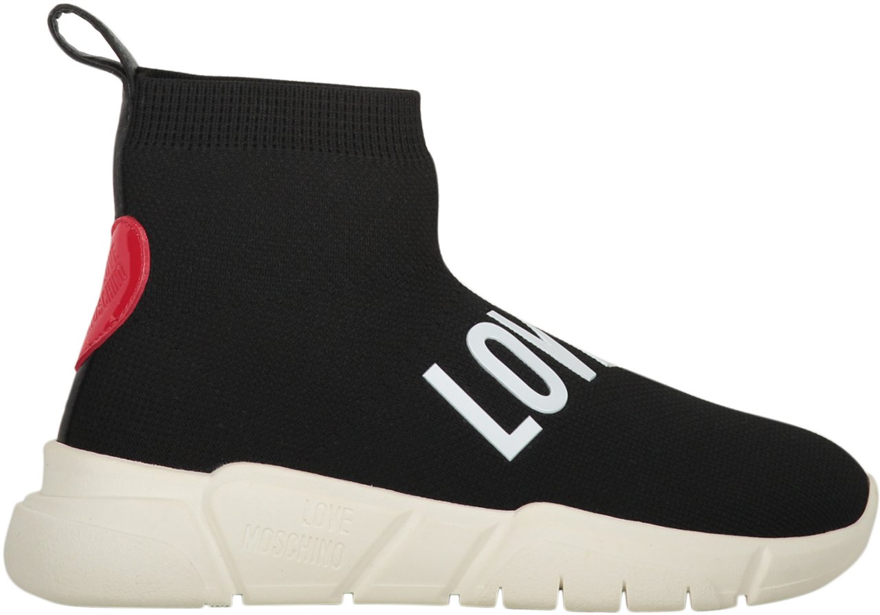 Love Moschino Knitted sock-style sneakers Zwart