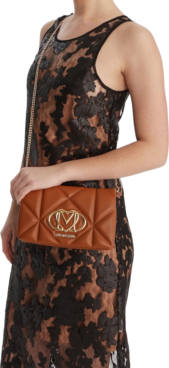 Love Moschino Bags Leather Brown Beige