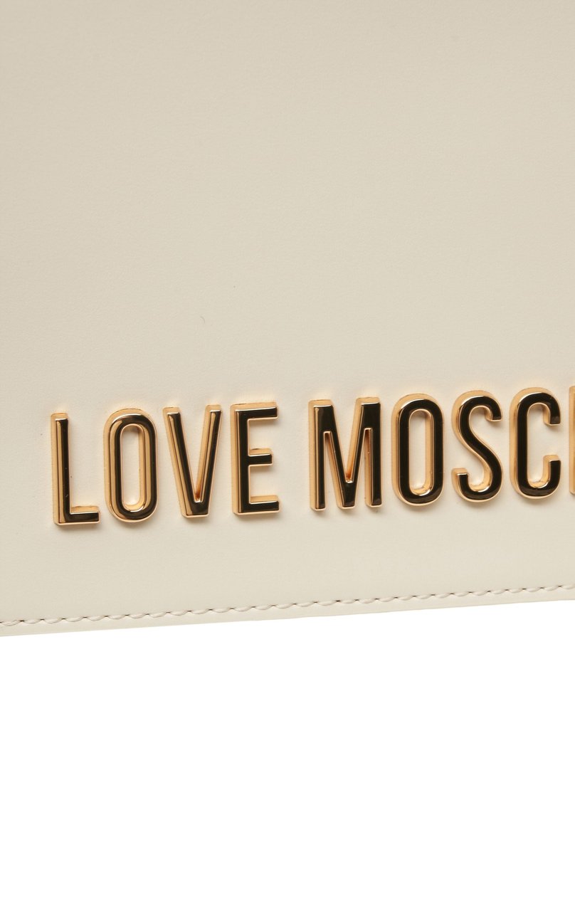 Love Moschino Shoulderbag with logo lettering Beige