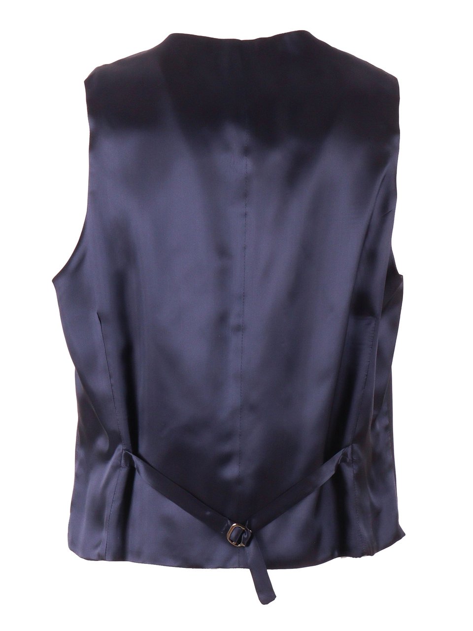 Luigi Bianchi Virgin Wool Satin Tailored Vest Zwart