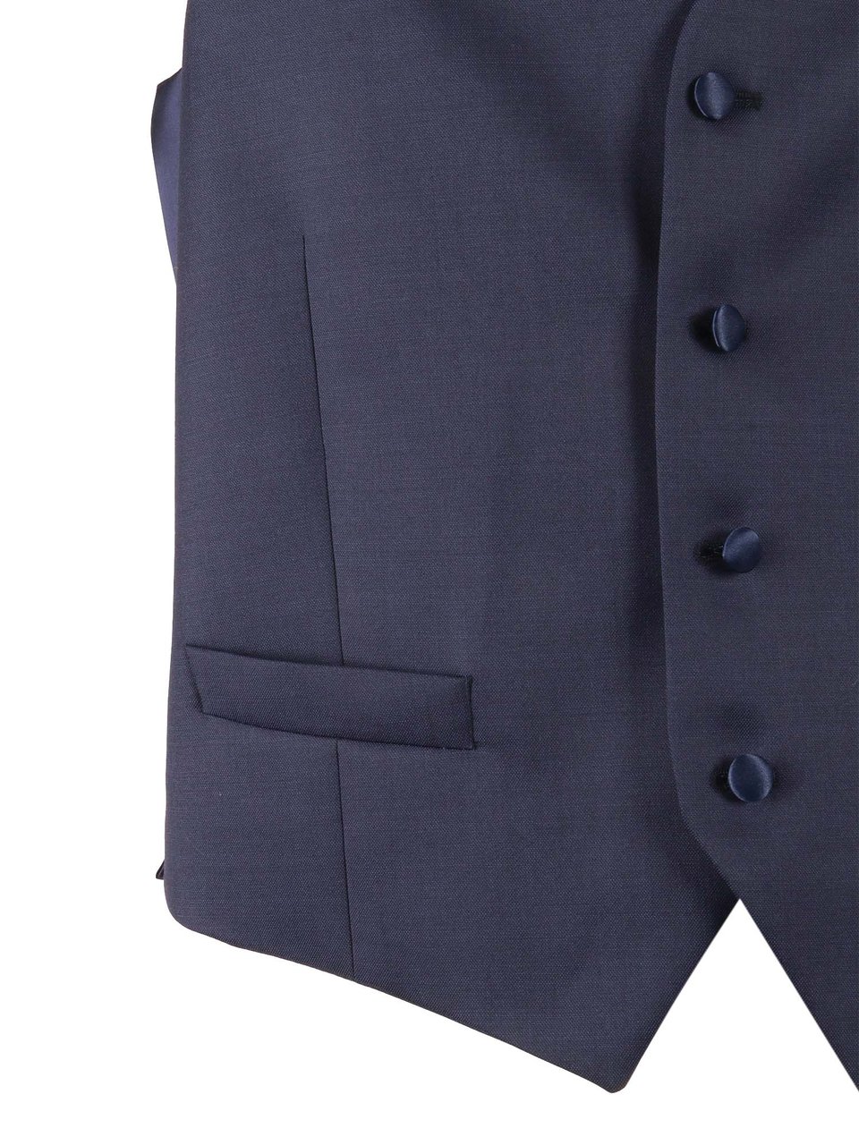 Luigi Bianchi Virgin Wool Satin Tailored Vest Zwart