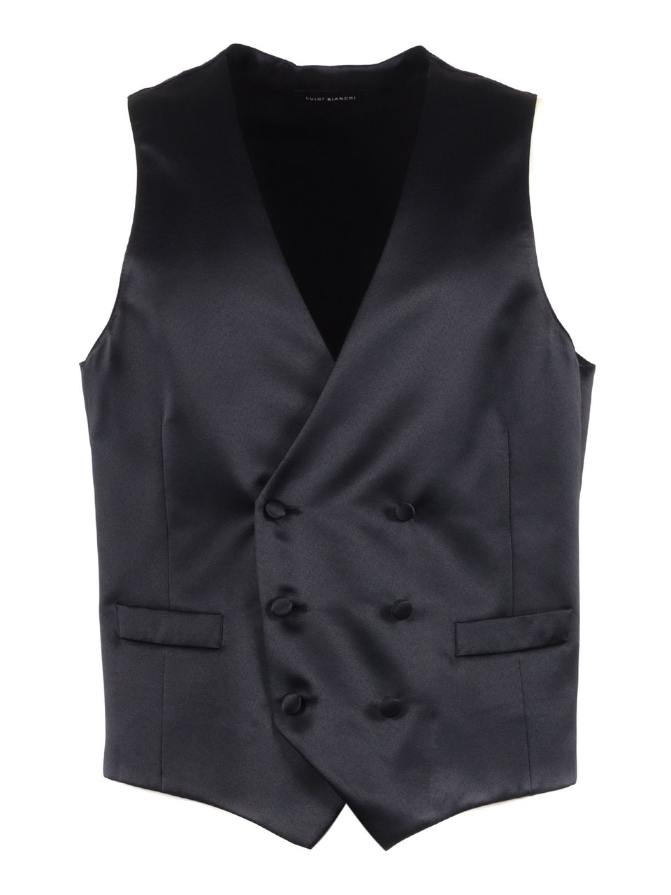 Luigi Bianchi Double Breasted Tailored Tailored Vest Zwart