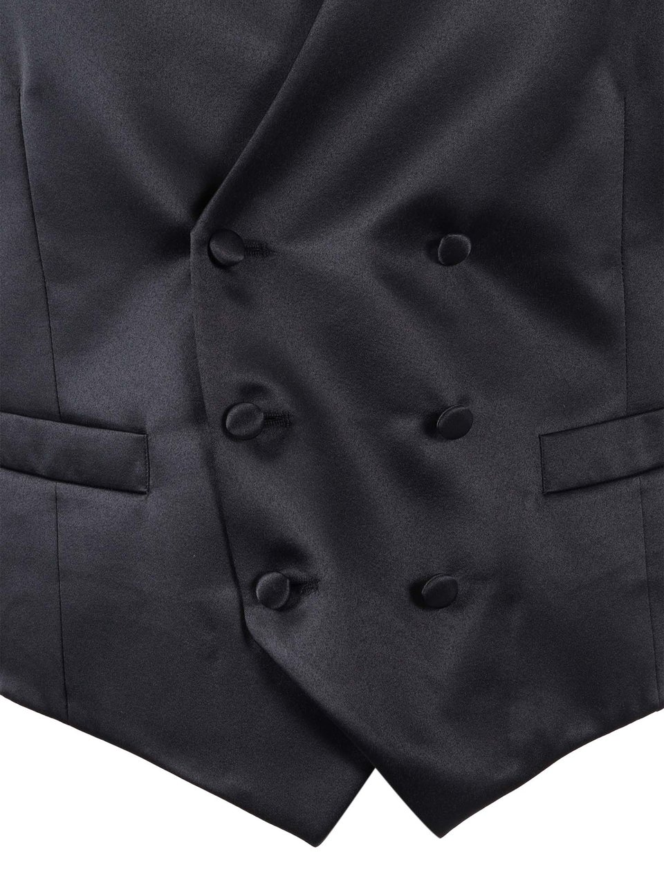 Luigi Bianchi Double Breasted Tailored Tailored Vest Zwart