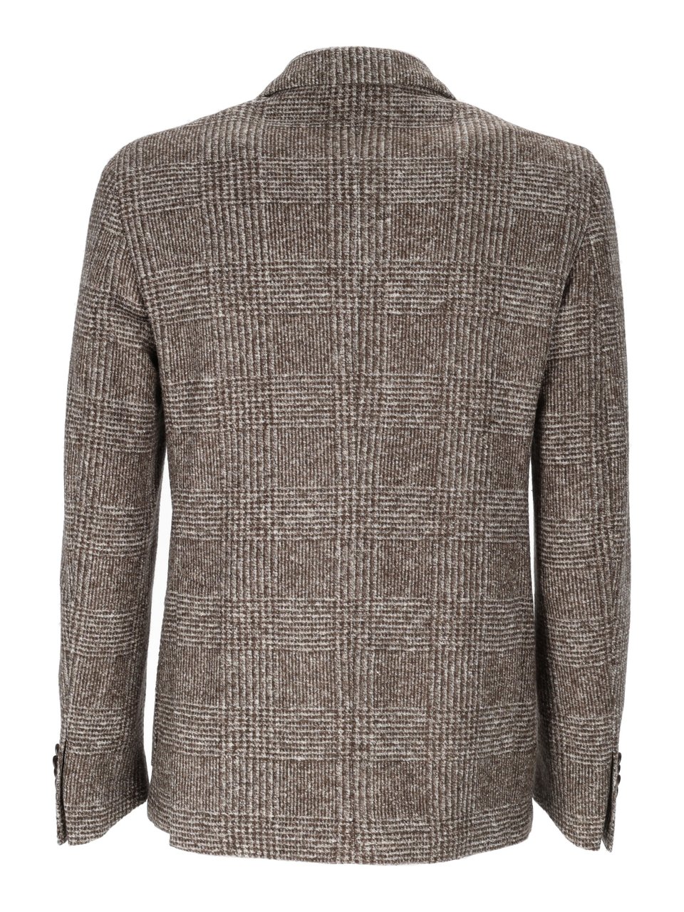 Luigi Bianchi Double-Breasted Checkered Jacket With Wide Lapels Bruin