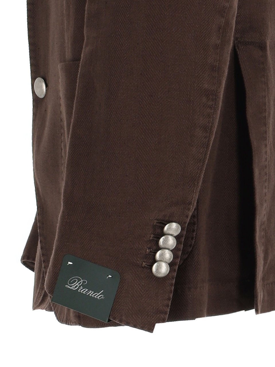 Luigi Bianchi Brown Tailored Linen Cotton Blazer Zwart