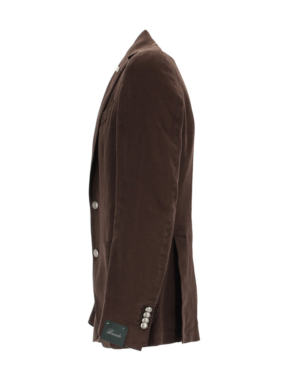Luigi Bianchi Brown Tailored Linen Cotton Blazer Zwart