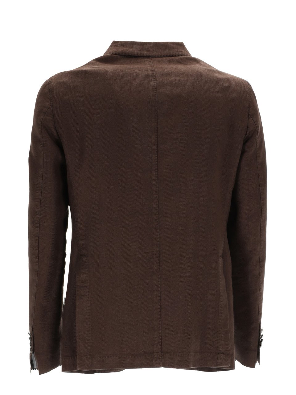 Luigi Bianchi Brown Tailored Linen Cotton Blazer Zwart