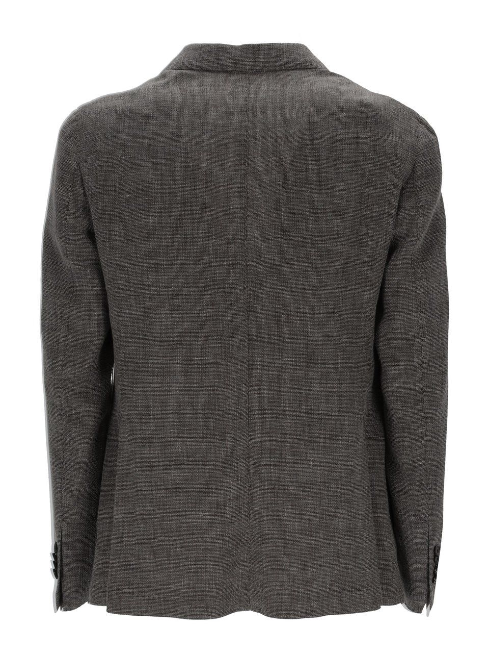 Luigi Bianchi Textured Grey Two Button Jacket Zwart