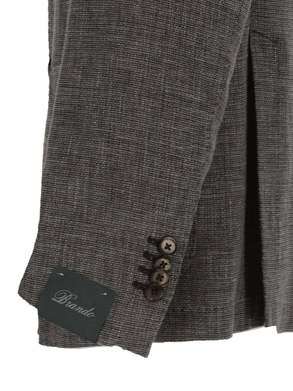 Luigi Bianchi Textured Grey Two Button Jacket Zwart