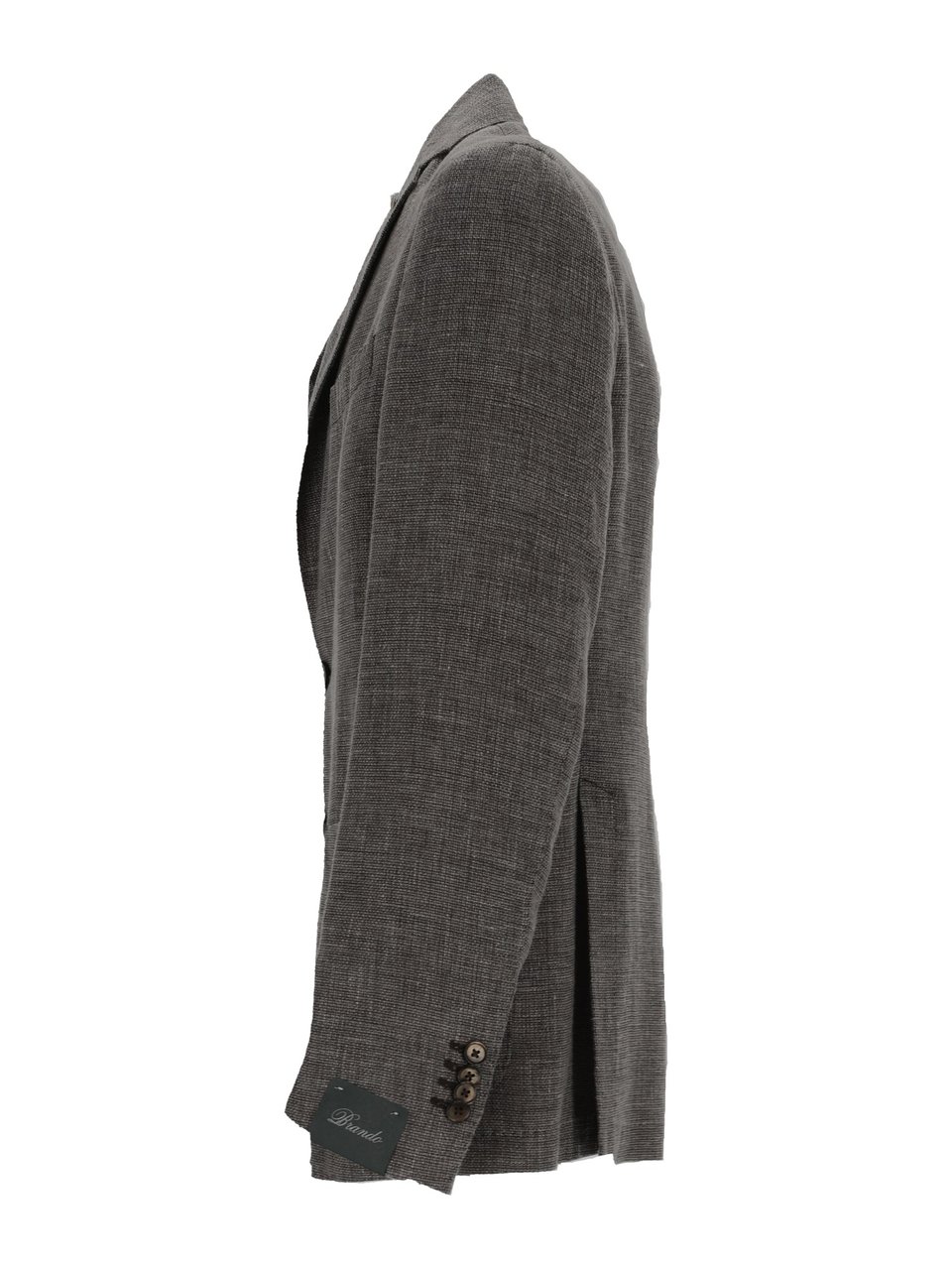 Luigi Bianchi Textured Grey Two Button Jacket Zwart
