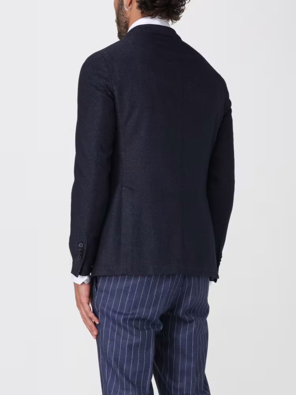 Luigi Bianchi Wool-Blend Tailored Jacket Zwart