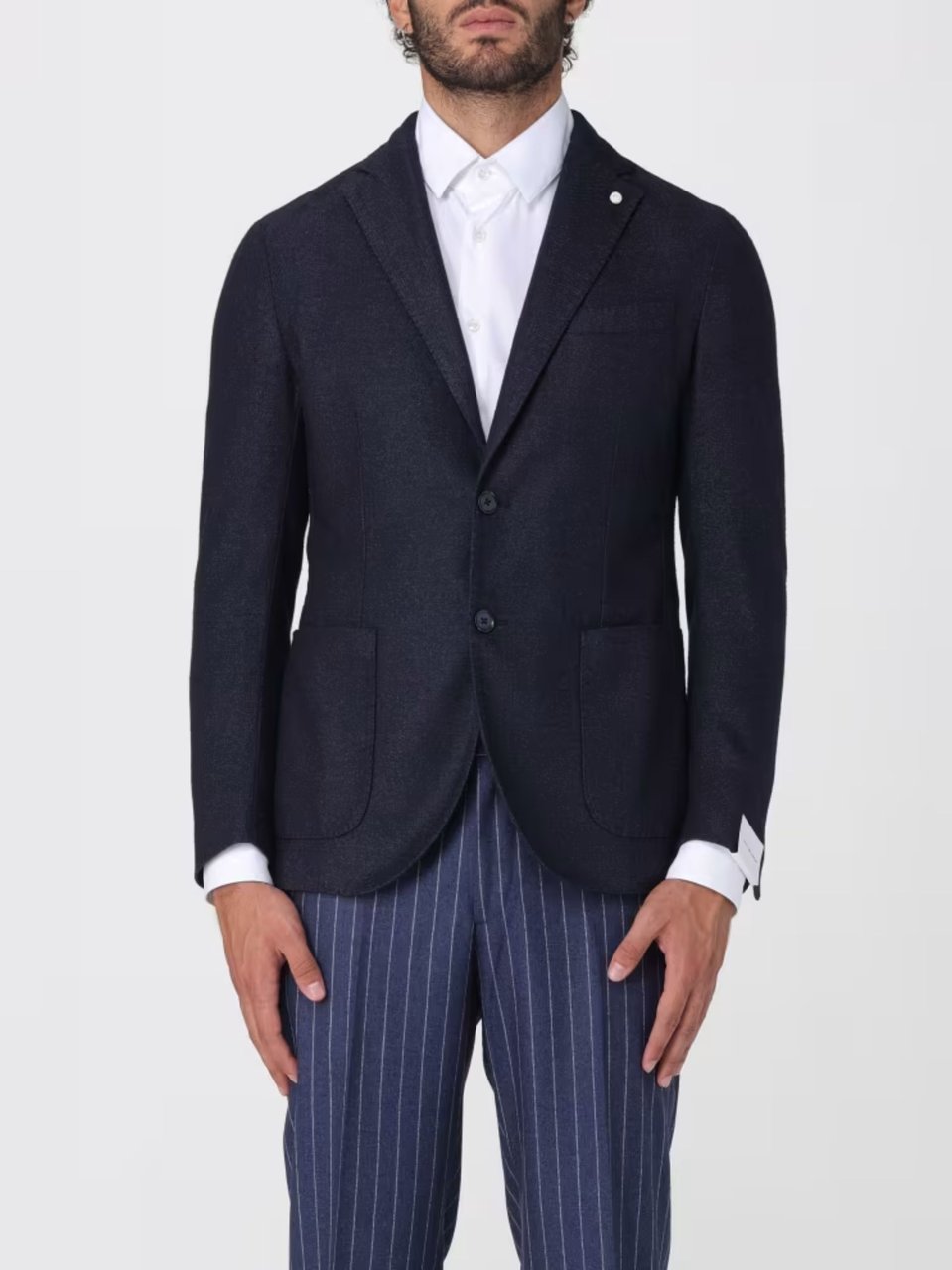 Luigi Bianchi Wool-Blend Tailored Jacket Zwart