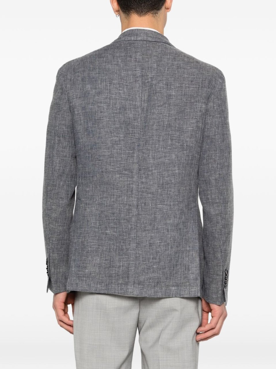 Luigi Bianchi Brando Blue Single Breasted Jacket Grijs