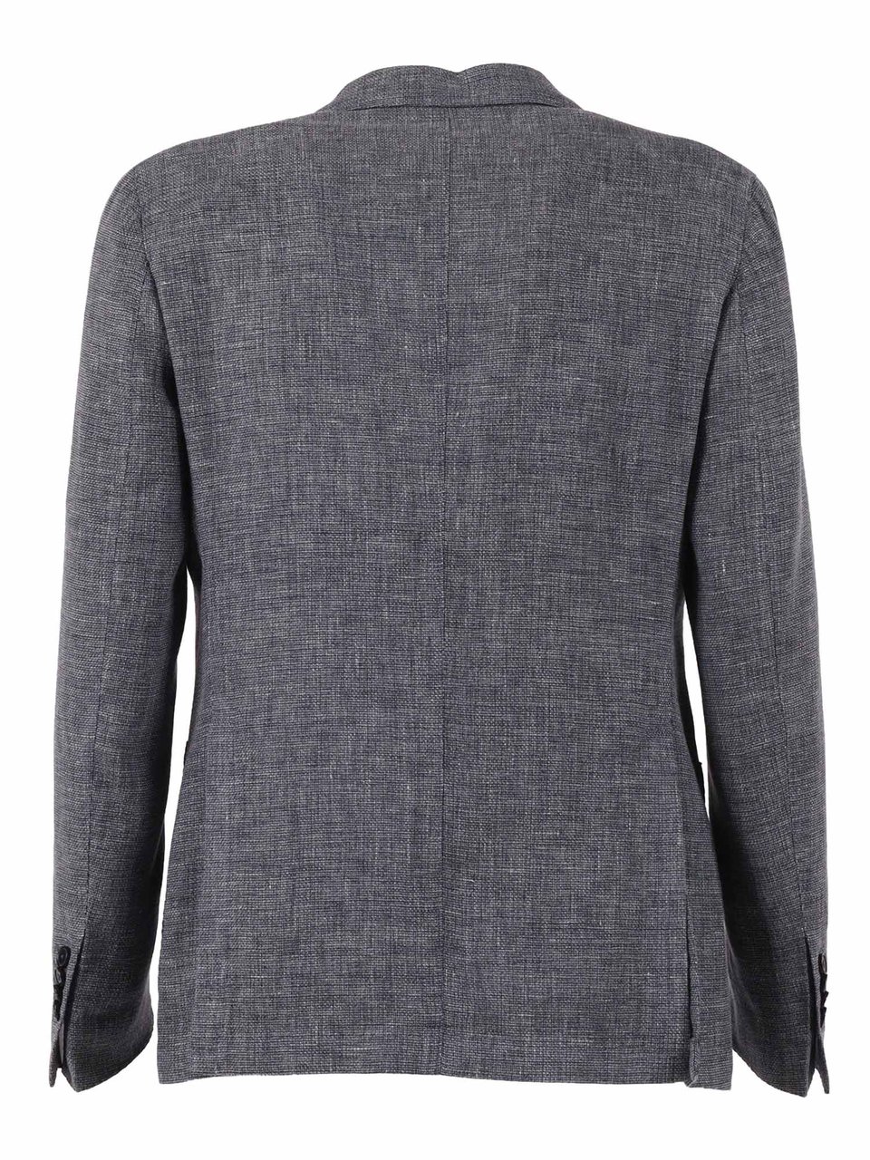 Luigi Bianchi Grey Textured Drop S Blazer Grijs