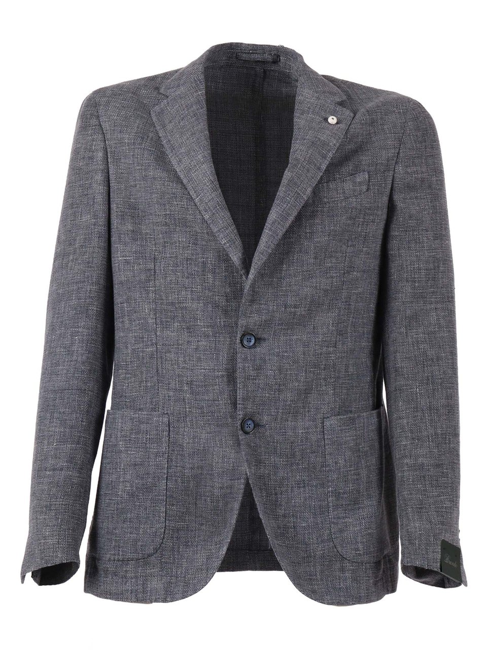 Luigi Bianchi Grey Textured Drop S Blazer Grijs