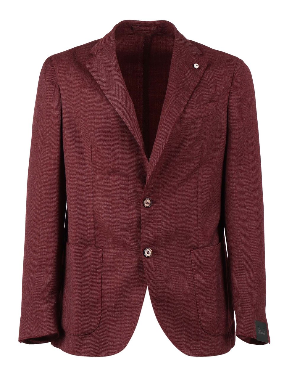 Luigi Bianchi Burgundy Tailored Drop S Blazer Zwart