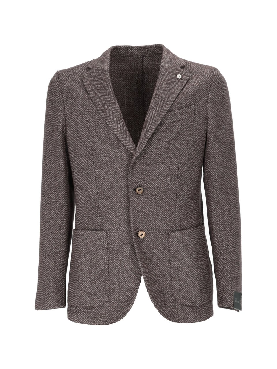Luigi Bianchi Tailored Herringbone Jacket With Structured Silhouette Bruin