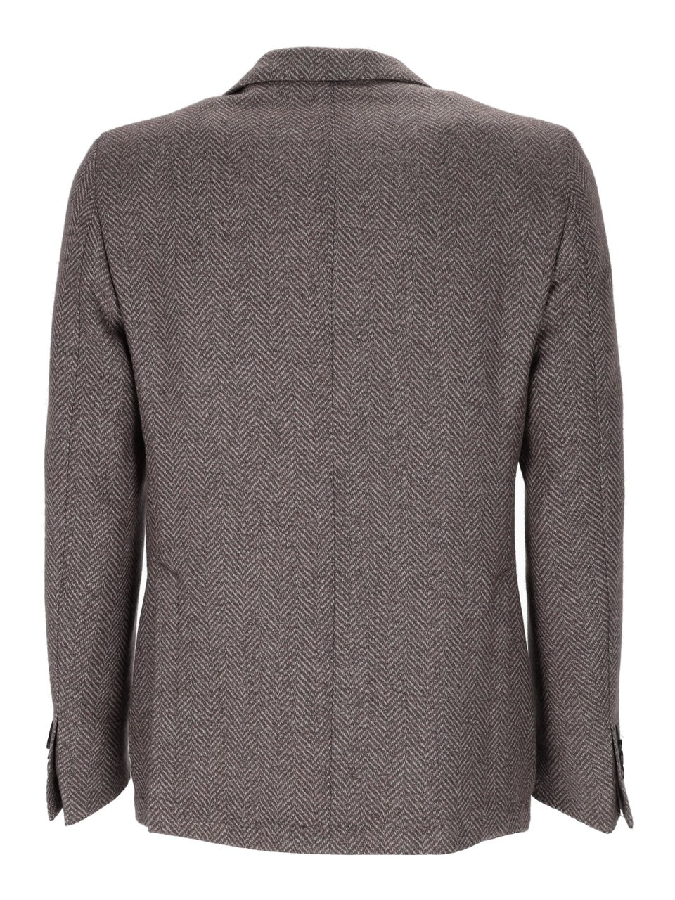 Luigi Bianchi Tailored Herringbone Jacket With Structured Silhouette Bruin